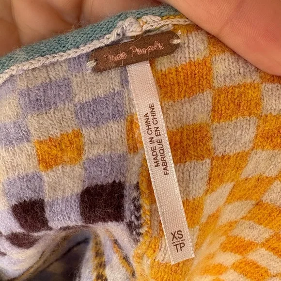 Free People women’s multicolor Ready Set Go Cardigan cropped sweater sz XS used - Picture 11 of 11